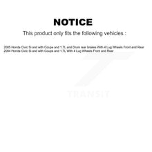 Load image into Gallery viewer, Front Rear Disc Brake Rotors Ceramic Pads And Drum Kit (9Pc) For Honda Civic