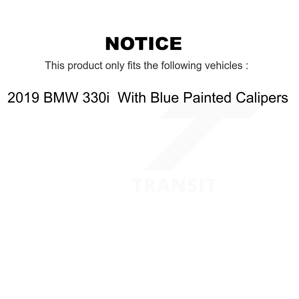 [Front] 2019 BMW 330i With Blue Painted Calipers Premium OE Brake Rotors & Ceramic Pads Kit For Max Braking