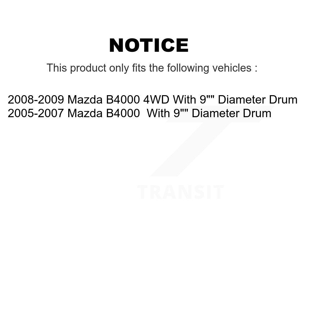 Front Rear Disc Brake Rotors Ceramic Pads And Drum Kit (9Pc) For Mazda B4000