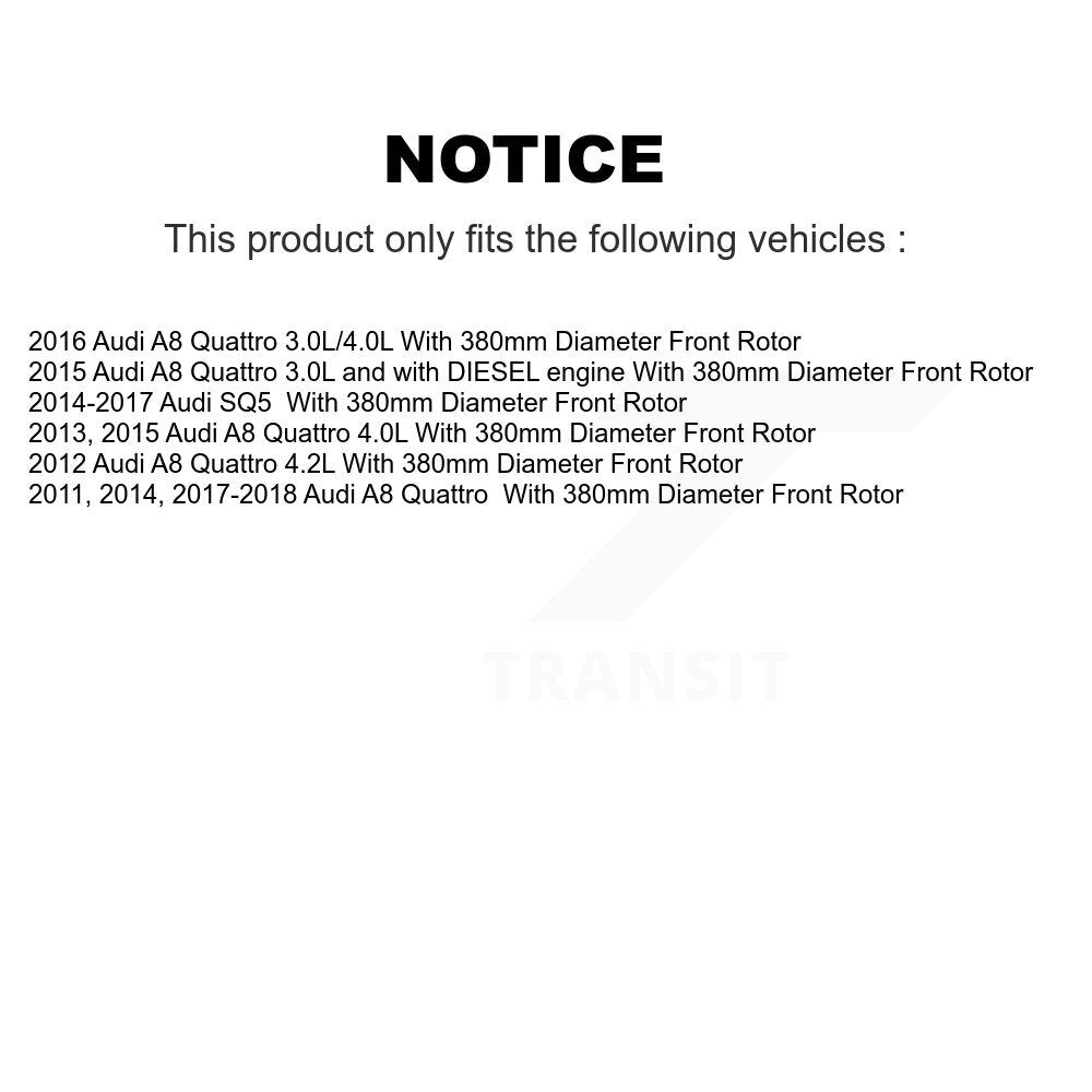 Front Disc Brake Rotors And Ceramic Pads Kit For Audi SQ5 A8 Quattro K8T-104502