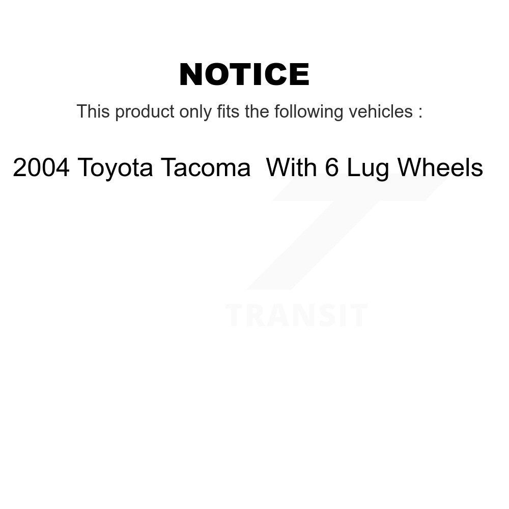 Front Rear Disc Brake Rotors Ceramic Pads And Drum Kit (7Pc) For Toyota Tacoma