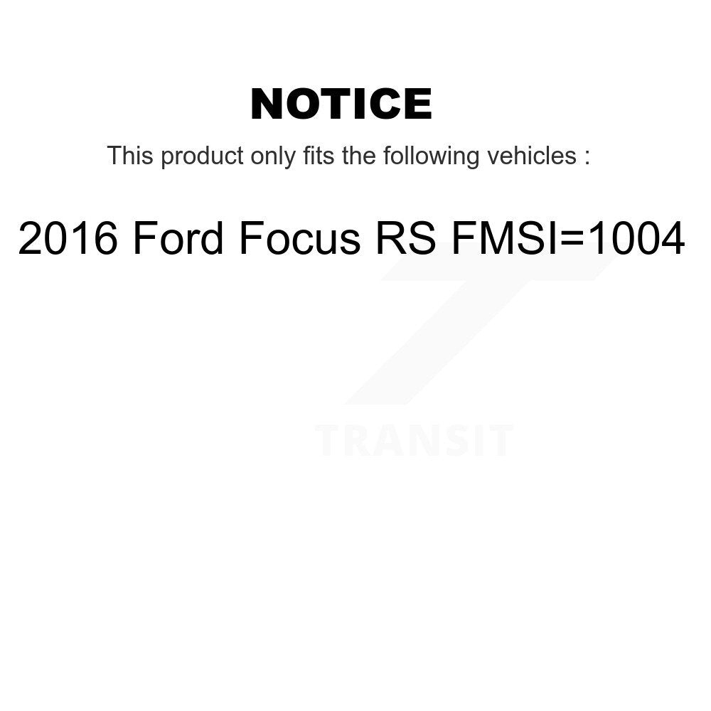 Front Rear Brake Rotor Ceramic Pad Drum Kit (7Pc) For 16 Ford Focus RS FMSI=1004