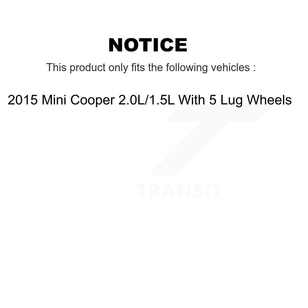 Front Rear Brake Rotors & Ceramic Pad Kit For 2015 Mini Cooper With 5 Lug Wheels