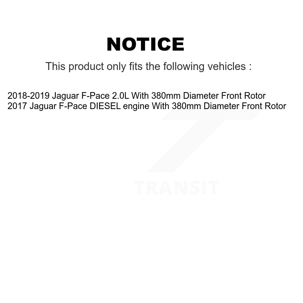 Front Disc Brake Rotors Ceramic Pad Kit For Jaguar F-Pace With 380mm Diameter Rotor K8T-104707