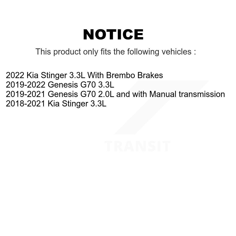 Front Disc Brake Rotors And Ceramic Pads Kit For Kia Stinger Genesis G70