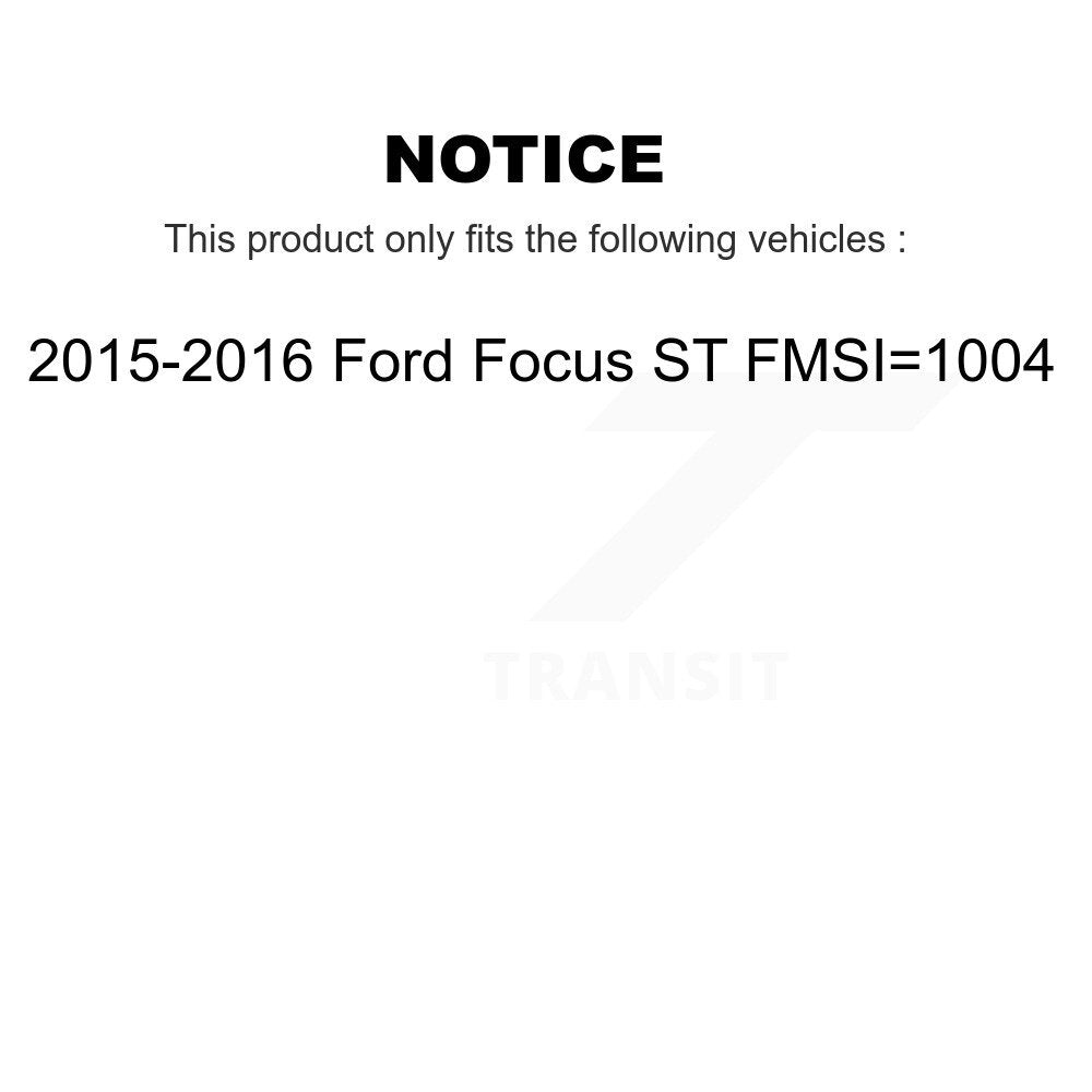 Front Rear Brake Rotor Ceramic Pad Drum Kit (9Pc) For 15-16 Ford Focus FMSI=1004