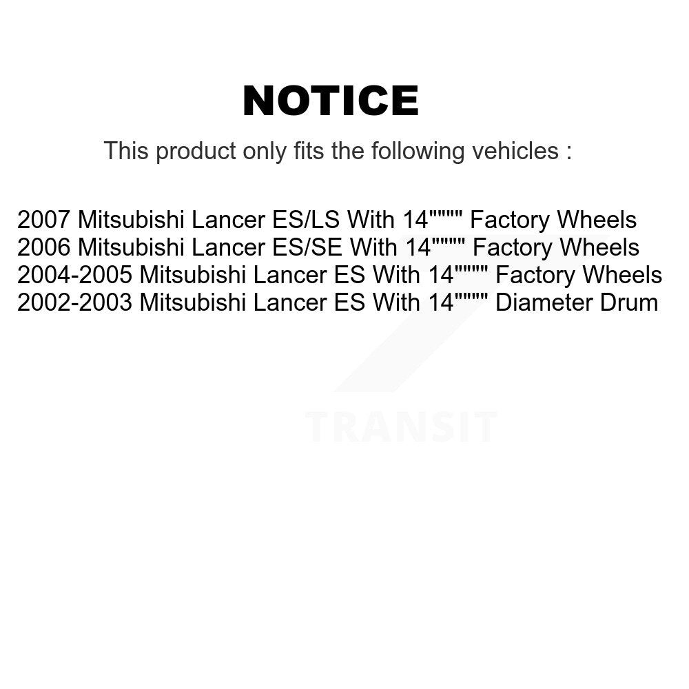 Front Rear Disc Brake Rotor Ceramic Pad And Drum Kit (9Pc) For Mitsubishi Lancer