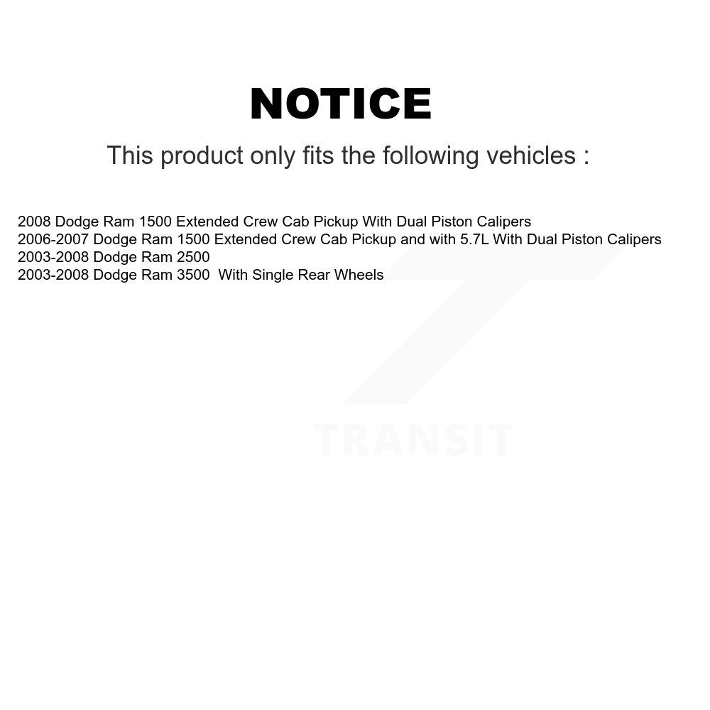 Front Rear Disc Brake Caliper Left Right Side Kit For Dodge Ram 1500 3500 2500
