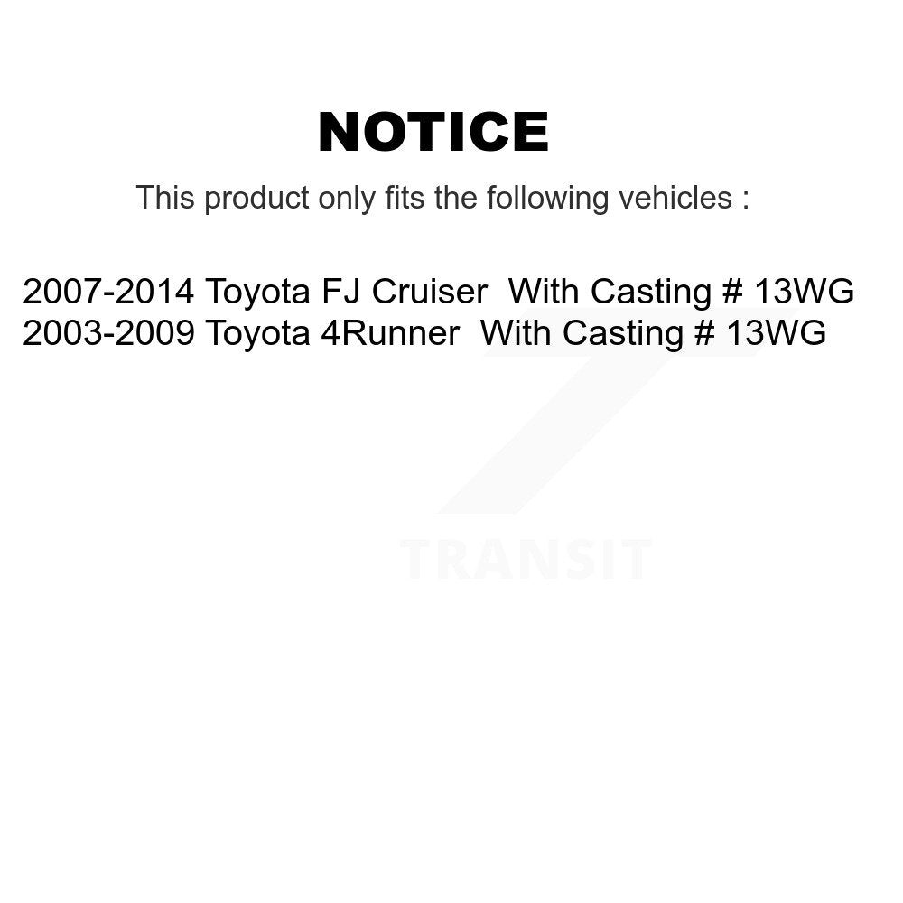 Front Rear Brake Caliper Kit For Toyota 4Runner FJ Cruiser With Casting # 13WG