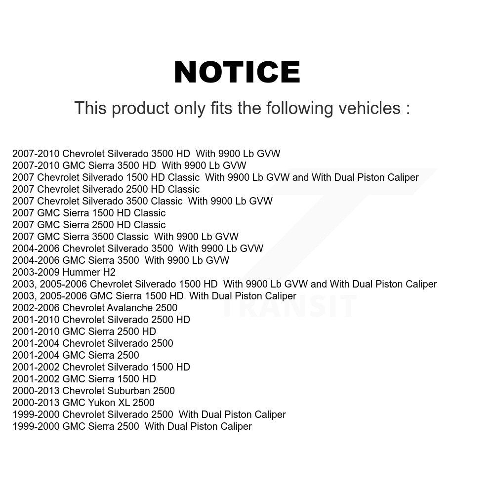 Front Rear Brake Caliper Kit For Chevrolet GMC Sierra 2500 HD Silverado 3500 Classic H2 KBC-100061