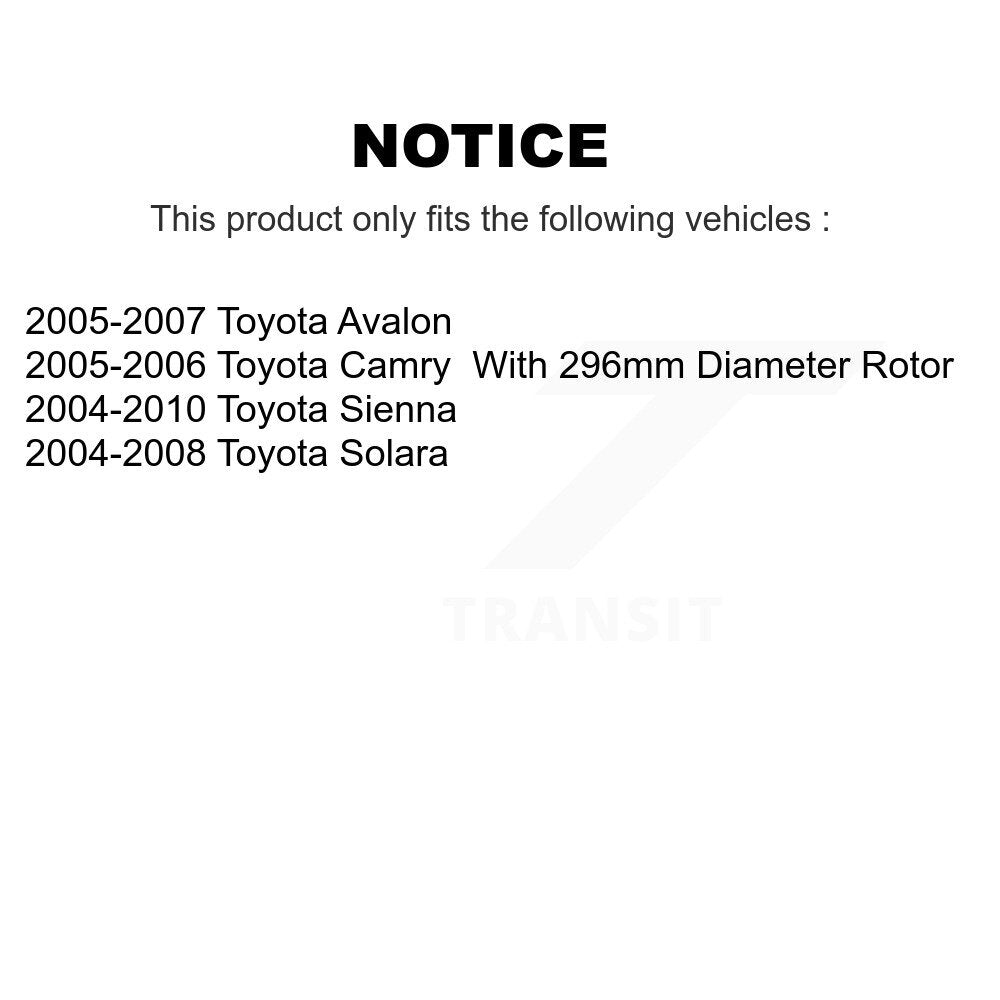 Front Brake Caliper Left Right Side Kit For Toyota Sienna Camry Solara Avalon