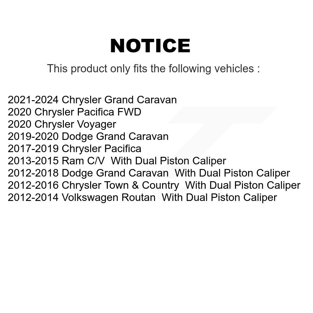 Front Brake Caliper Kit For Dodge Grand Caravan Chrysler Town & Country Pacifica
