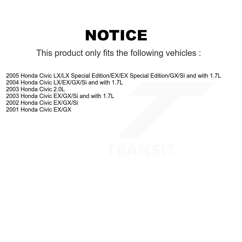 Front Disc Brake Caliper Left Right Side (Driver Passenger) Kit For Honda Civic