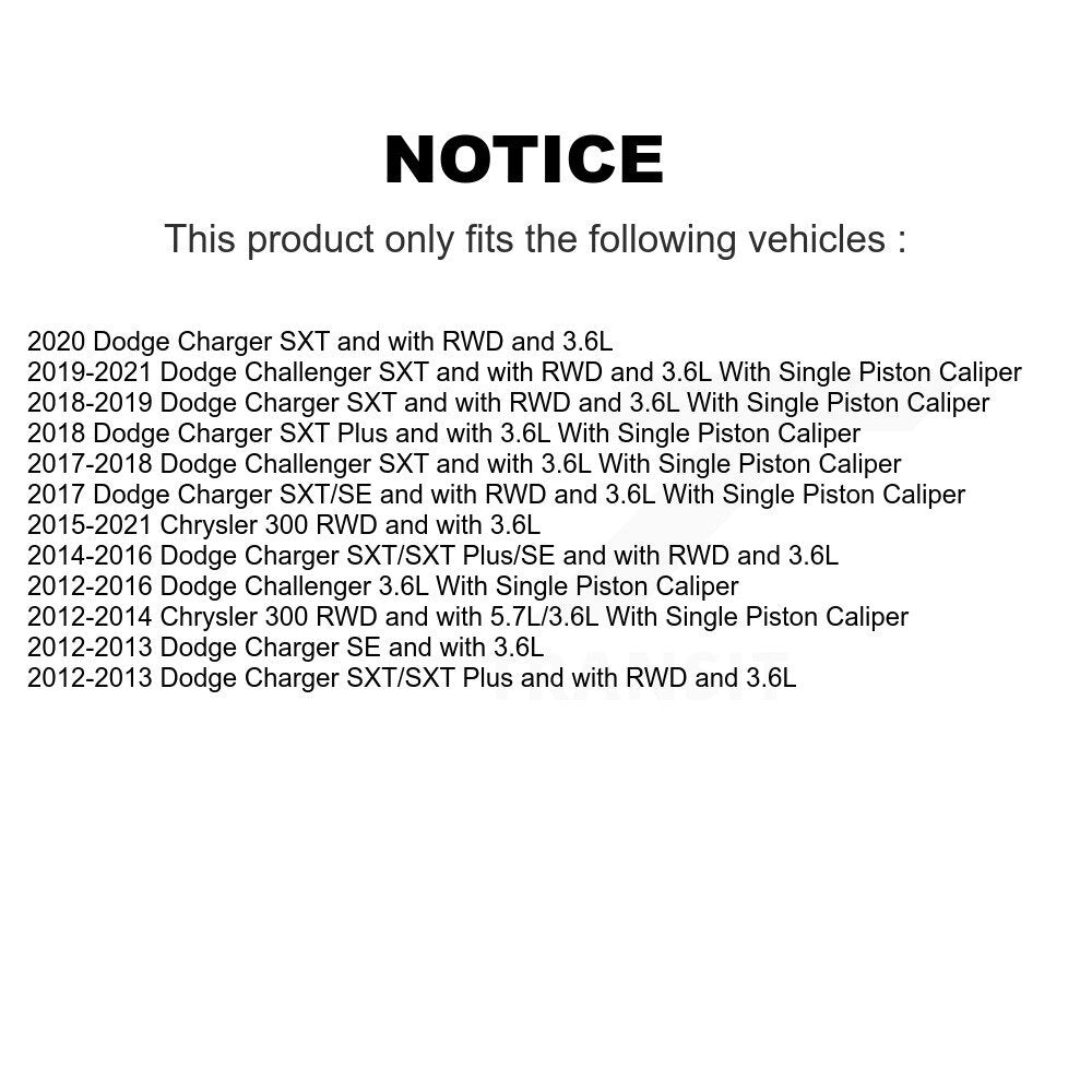 Front Brake Caliper (Left Right) Kit For Dodge Chrysler 300 Charger Challenger