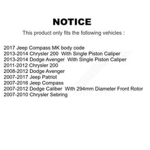 Charger l'image dans la galerie, Front Disc Brake Caliper Kit For Jeep Patriot Dodge Chrysler Compass 200 Caliber