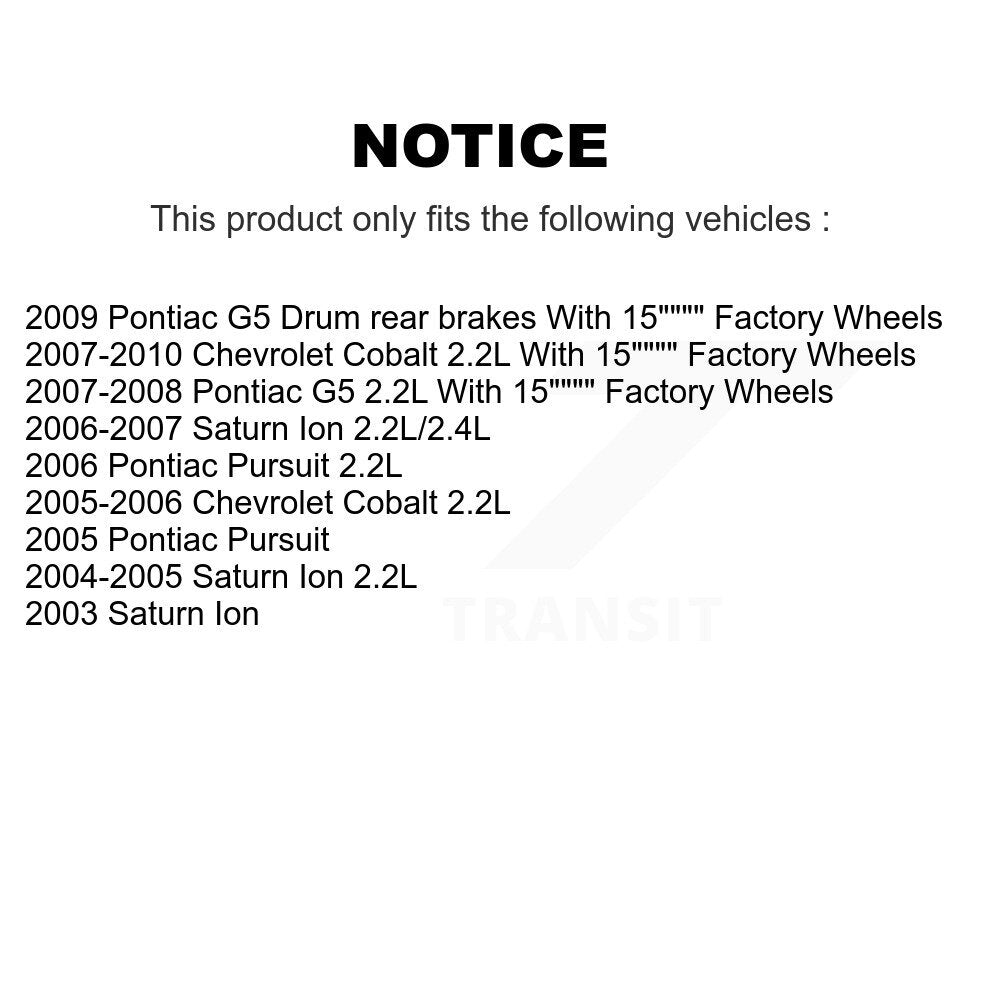 Front Disc Brake Caliper Kit For Chevrolet Cobalt Pontiac G5 Saturn Ion Pursuit