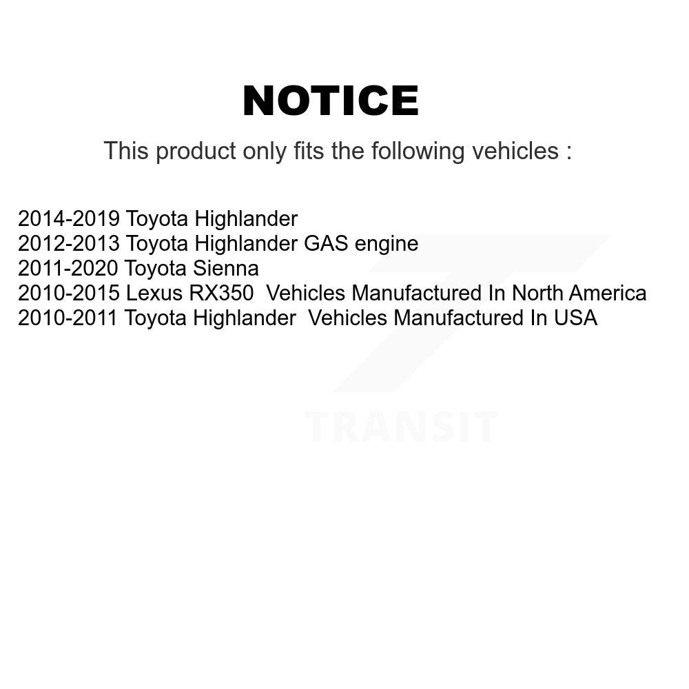 Front Brake Caliper Left Right Side Kit For Toyota Highlander Sienna Lexus RX350