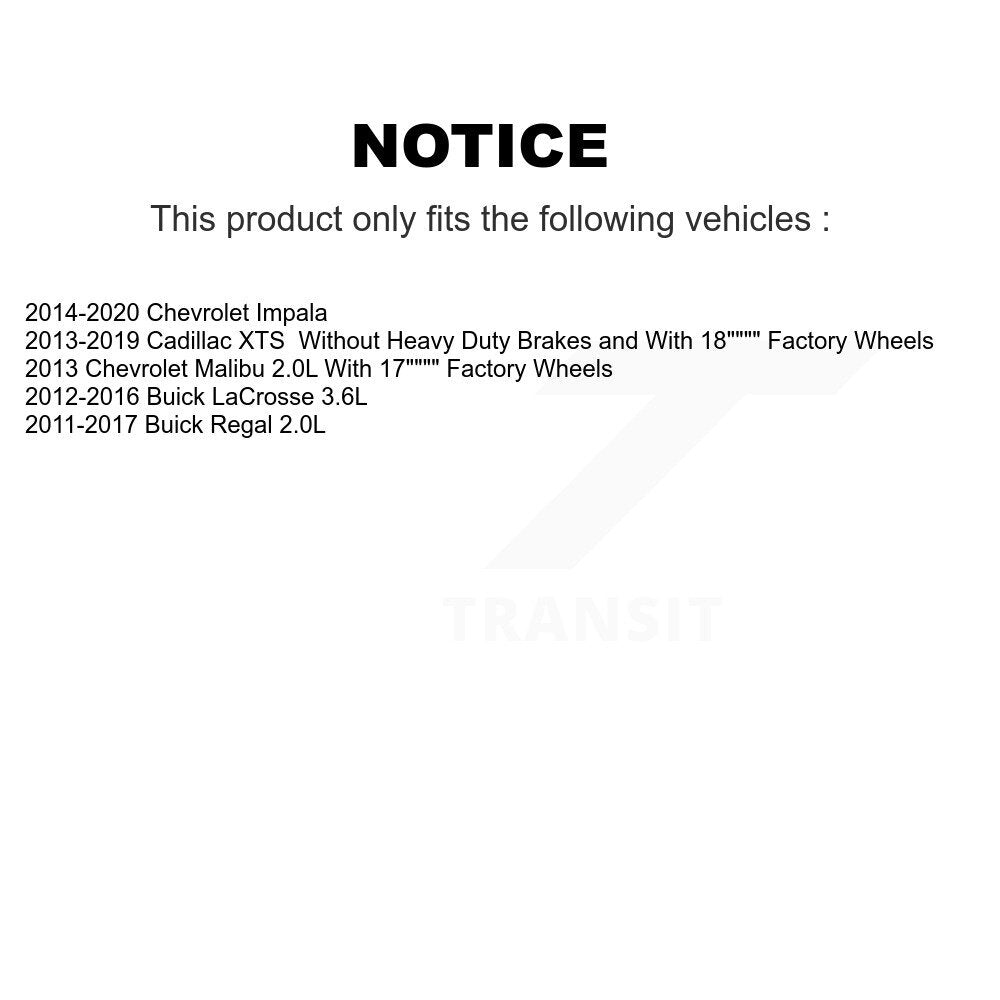 Rear Brake Caliper Kit For Chevrolet Impala Buick LaCrosse Malibu Regal Cadillac