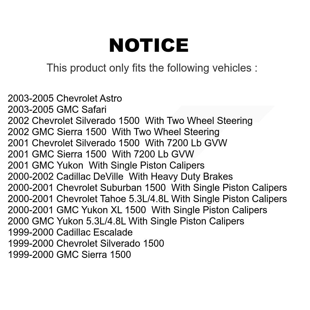 Rear Brake Caliper Kit For Chevrolet Silverado 1500 GMC Sierra Astro Safari XL