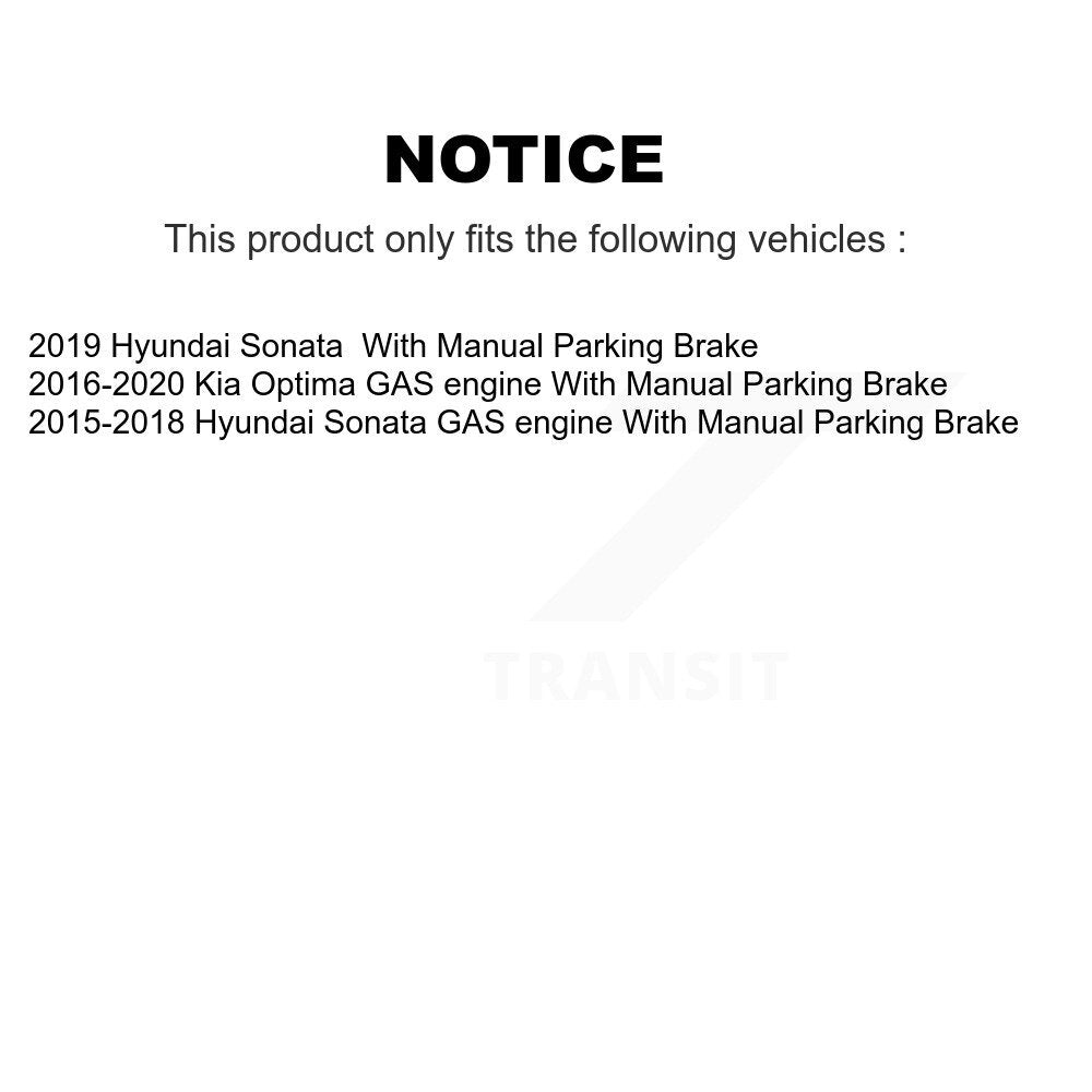 Rear Brake Caliper Kit For Hyundai Sonata Kia Optima With Manual Parking