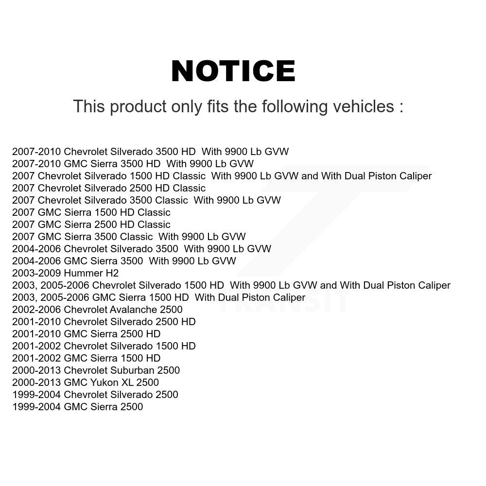 Rear Brake Caliper Kit For Chevrolet GMC Sierra 2500 HD Silverado 3500 Classic Hummer H2 KBC-100367