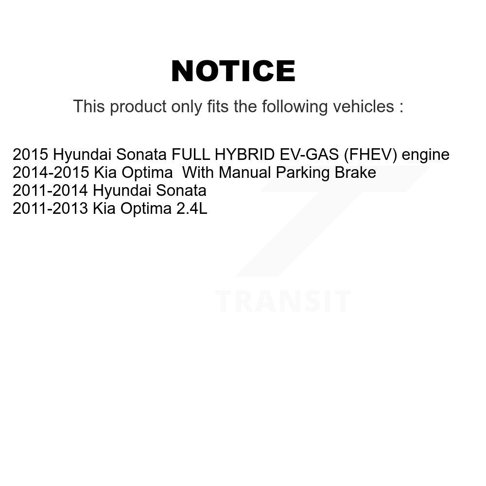 Rear Brake Caliper Left Right Driver Passenger Kit For Hyundai Sonata Kia Optima