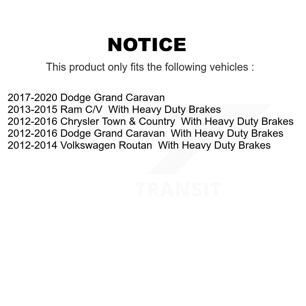 Rear Brake Caliper Kit For Dodge Grand Caravan Chrysler Town & Country Ram C/V