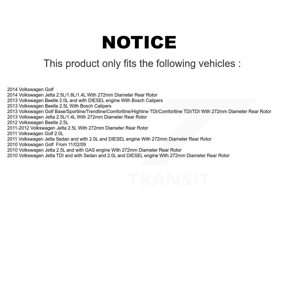 Front Rear Brake Caliper Left Right Side Kit For Volkswagen Jetta Beetle Golf
