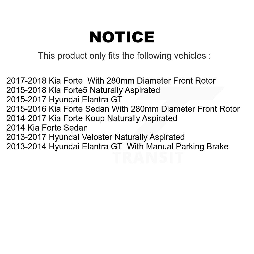 Front Rear Brake Caliper Kit For Kia Hyundai Forte Elantra GT Veloster Forte5
