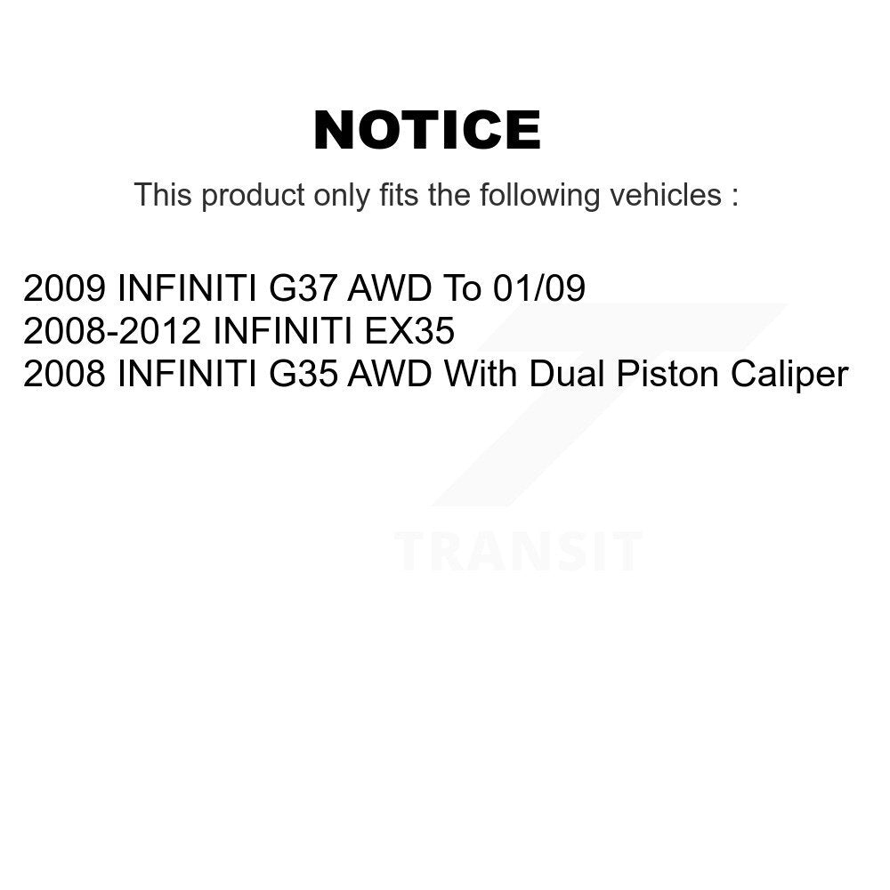 Front Rear Brake Caliper Left Right Side Kit For INFINITI EX35 QX50 QX70 EX37