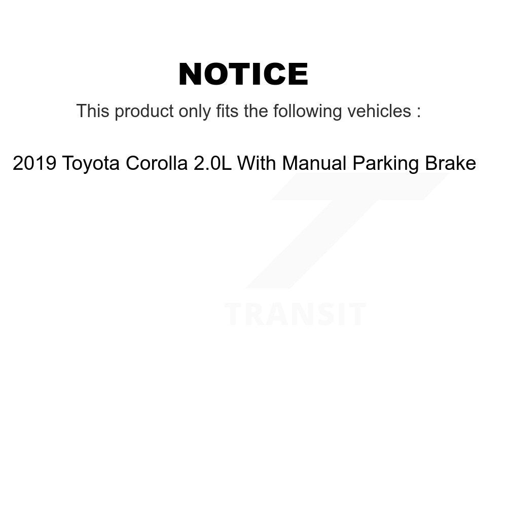 Front Rear Disc Brake Caliper Kit For 2019 Toyota Corolla 2.0L With Manual Parking KBC-100804