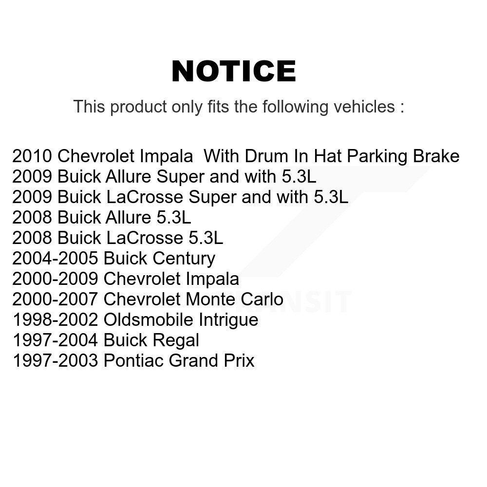 Rear Brake Caliper Rotor Ceramic Pad Kit For Chevrolet Impala Buick LaCrosse Monte Carlo KC8-100011T