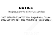 Load image into Gallery viewer, Rear Brake Caliper Rotor And Ceramic Pad Kit For INFINITI G35 With Single Piston KC8-100023T