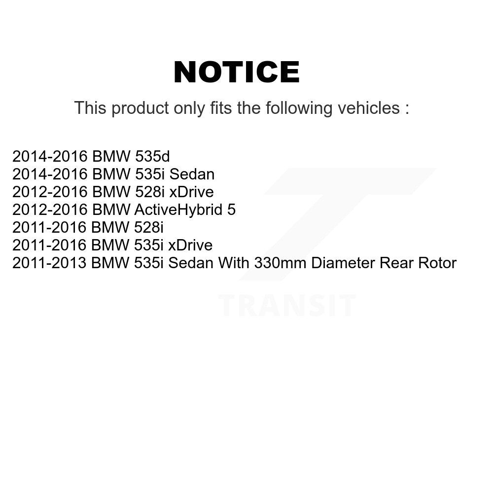 Rear Brake Caliper Rotors & Ceramic Pad Kit For BMW 535i xDrive 528i ActiveHybrid 5 535d KC8-100026T