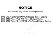 Load image into Gallery viewer, Rear Brake Caliper Rotors Ceramic Pad Kit For 2002 GMC Yukon Chevrolet Tahoe XL 1500 RWD KC8-100064T
