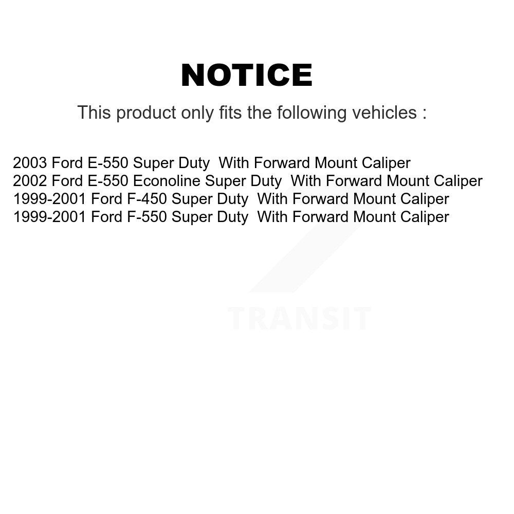Rear Brake Caliper Rotor Ceramic Pad Kit For Ford E-550 Super Duty F-450 F-550 Econoline KC8-100074T