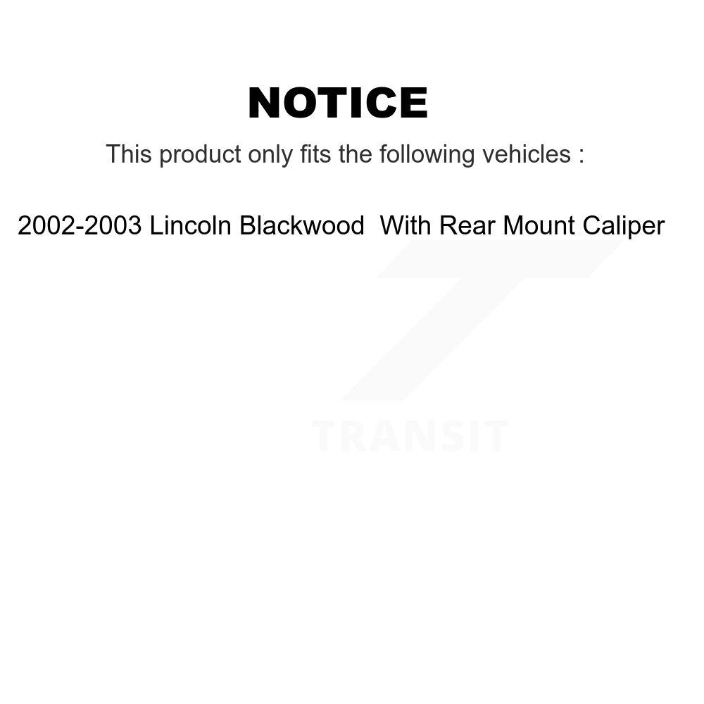 Rear Brake Caliper Rotor & Ceramic Pad Kit For Lincoln Blackwood With Mount KC8-100132T