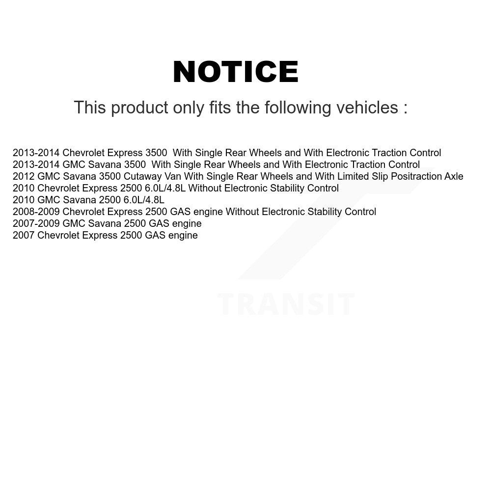Rear Brake Rotor And Ceramic Pad Kit With Calipers For Chevrolet Express 2500 3500 GMC