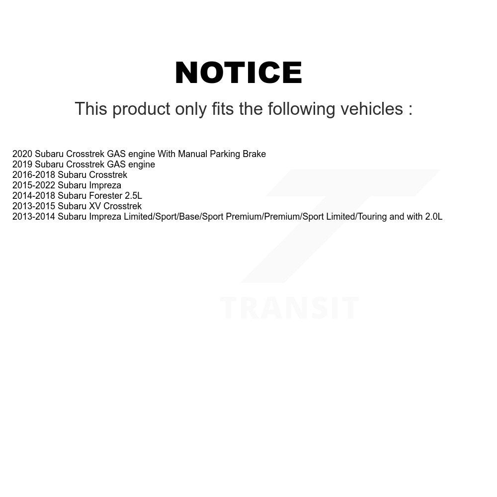 Rear Disc Brake Caliper Rotor & Ceramic Pad Kit For Subaru Impreza Forester Crosstrek XV KC8-100196T