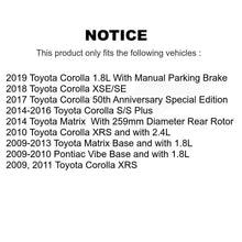 Load image into Gallery viewer, Rear Disc Brake Caliper Rotor And Ceramic Pad Kit For Toyota Corolla Matrix Pontiac Vibe KC8-100200T