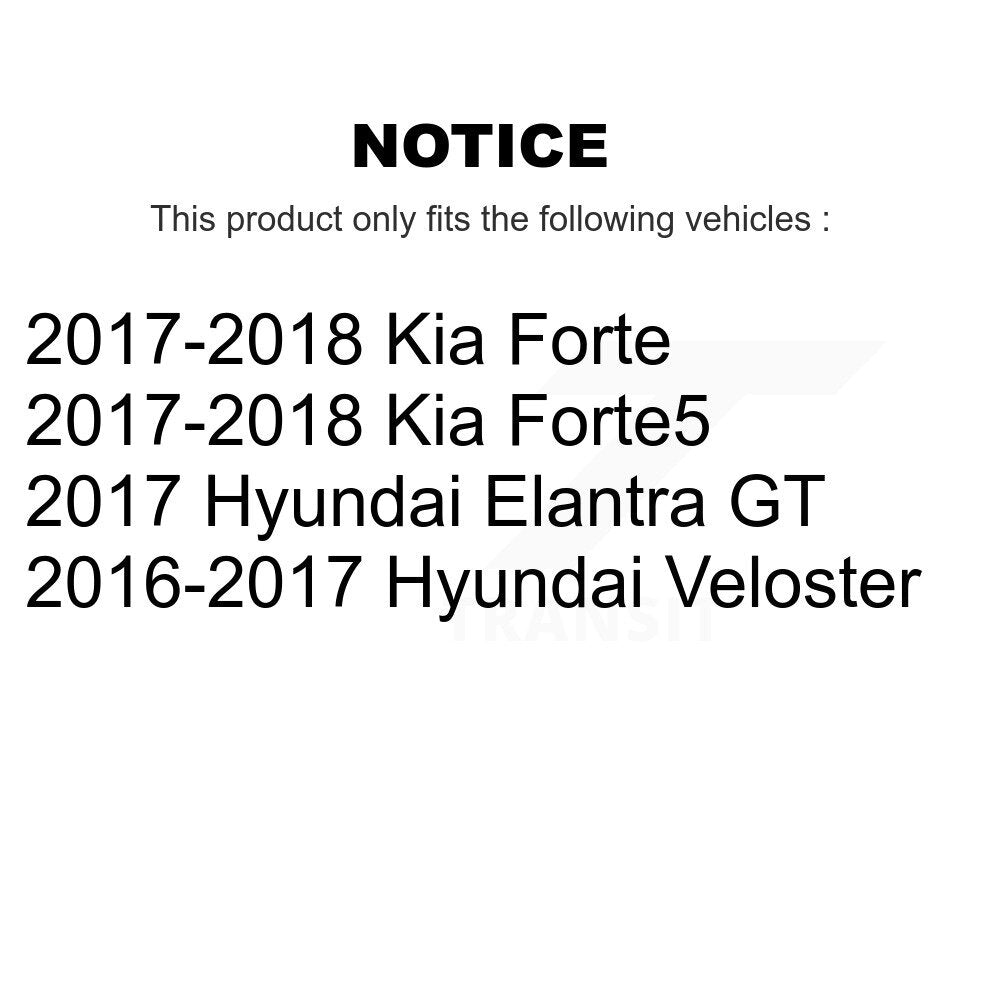 Rear Brake Caliper Rotor & Ceramic Pad Kit For Kia Forte Hyundai Forte5 Veloster Elantra KC8-100263T