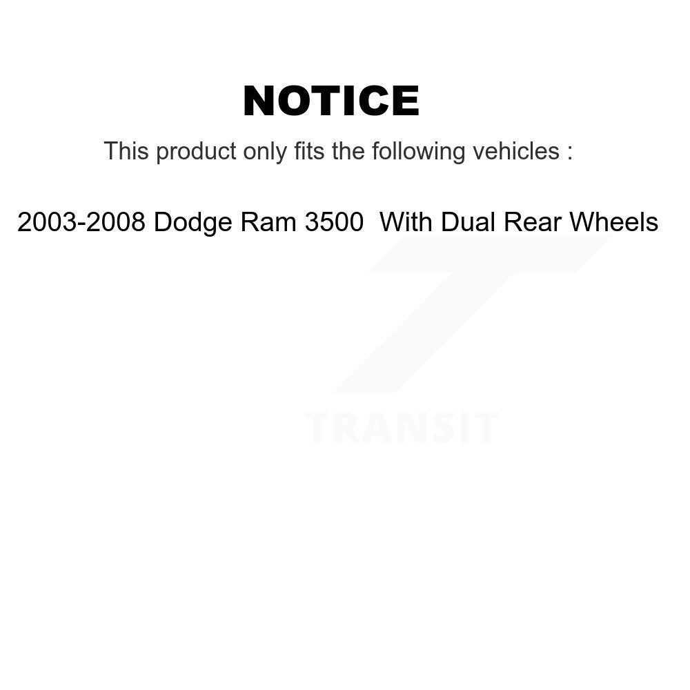 Rear Brake Caliper Rotors Ceramic Pad Kit For 03-08 Dodge Ram 3500 With Dual Wheels KC8-100275T