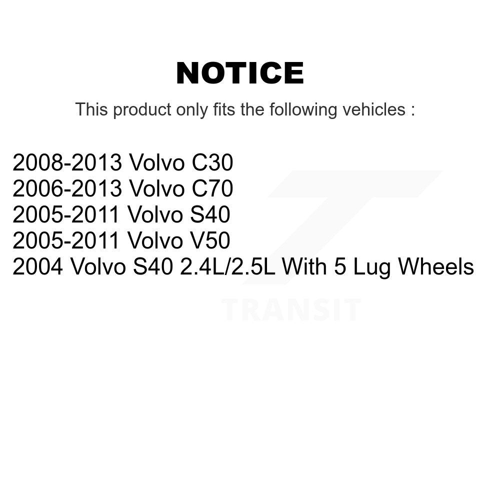 Rear Disc Brake Caliper Rotors And Ceramic Pads Kit For Volvo S40 C30 V50 C70 KC8-100278T