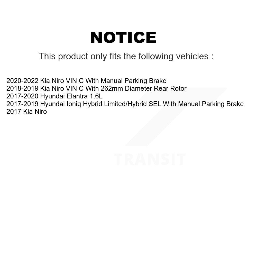 Rear Disc Brake Caliper Rotors And Ceramic Pads Kit For Hyundai Elantra Kia Niro Ioniq KC8-100302T