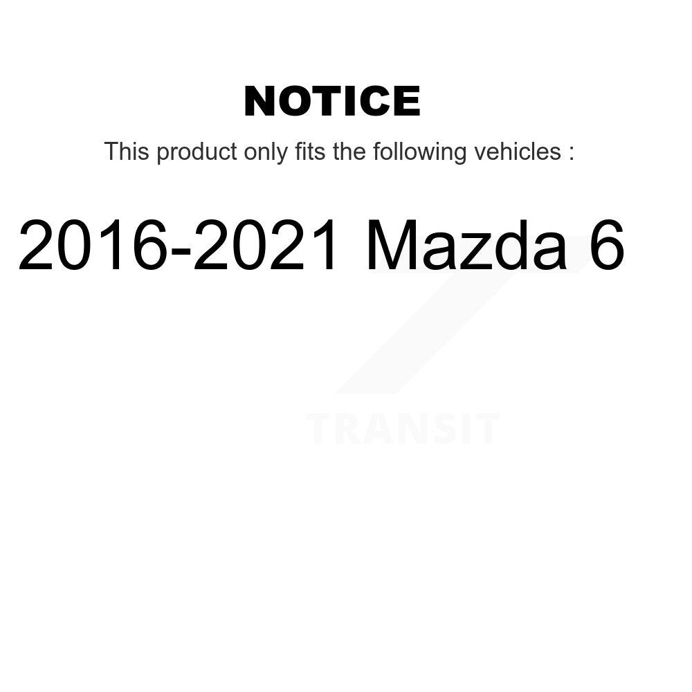 Rear Disc Brake Caliper Rotors And Ceramic Pads Kit For 2016-2021 Mazda 6 KC8-100303T