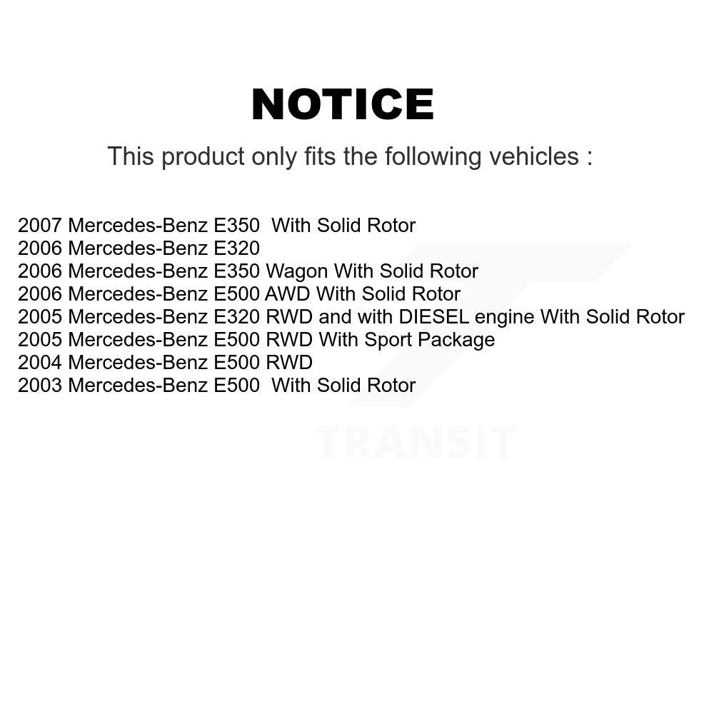 Rear Disc Brake Caliper Rotors And Ceramic Pads Kit For Mercedes-Benz E350 E320 E500 KC8-100312T