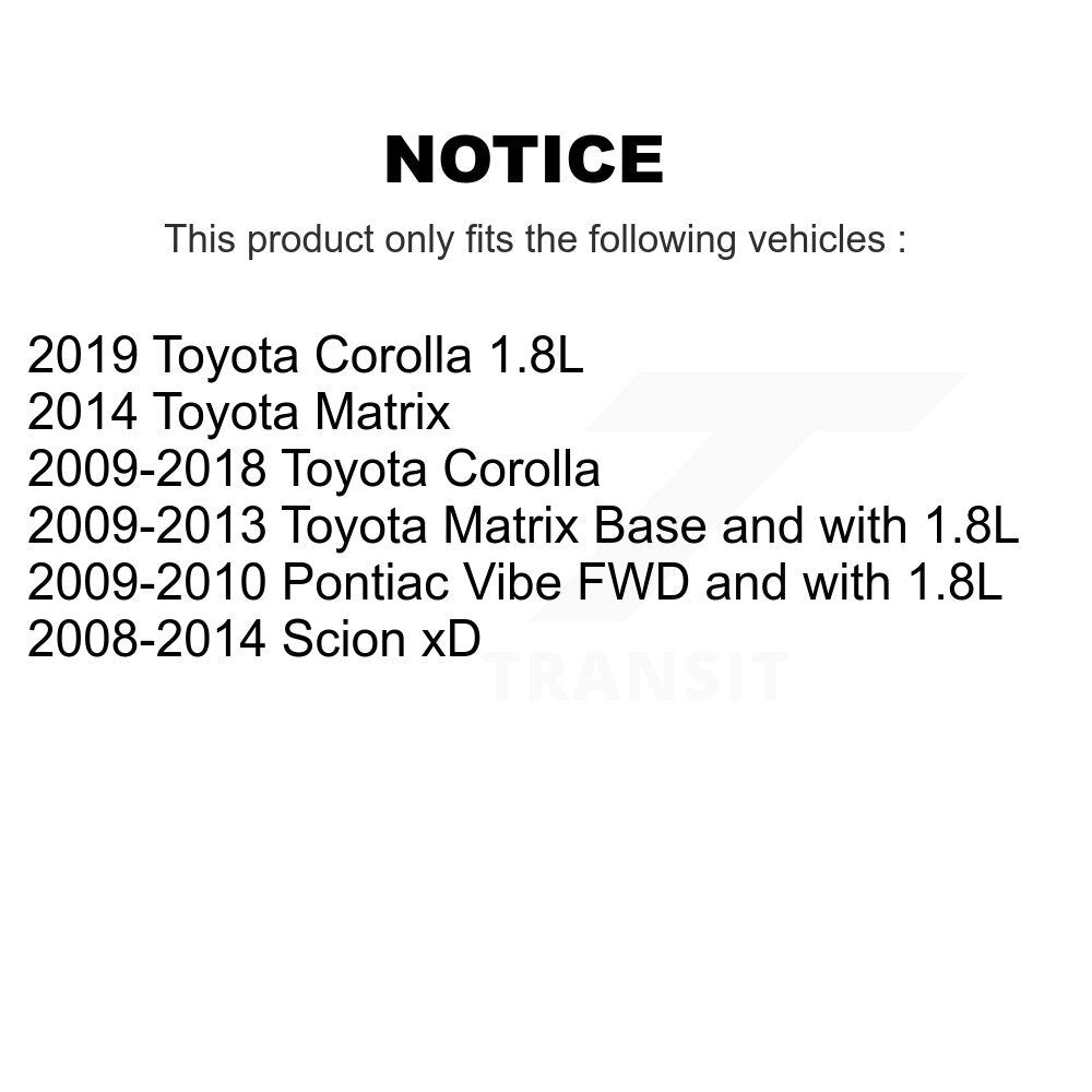 Front Brake Rotor And Ceramic Pad Kit With Calipers For Toyota Corolla Scion xD Matrix