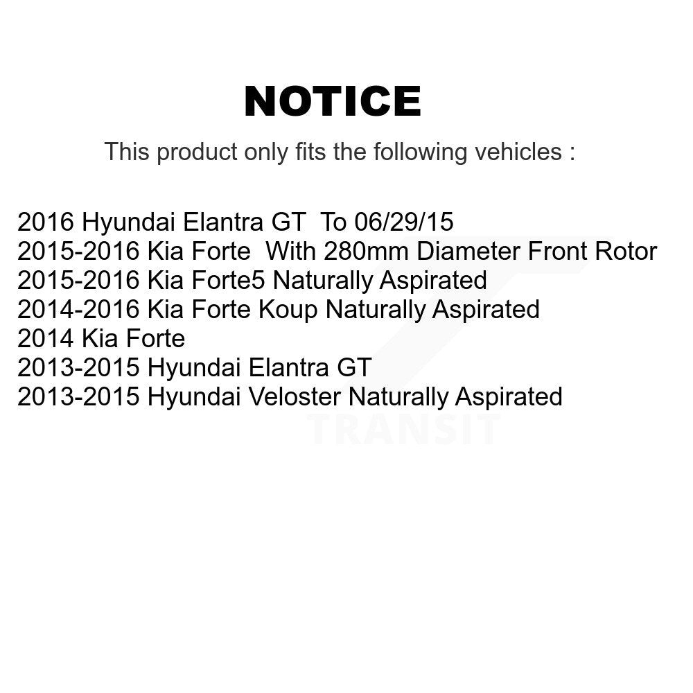 Front Brake Caliper Rotor Ceramic Pad Kit For Hyundai Elantra GT Kia Forte Veloster Koup KC8-100396T