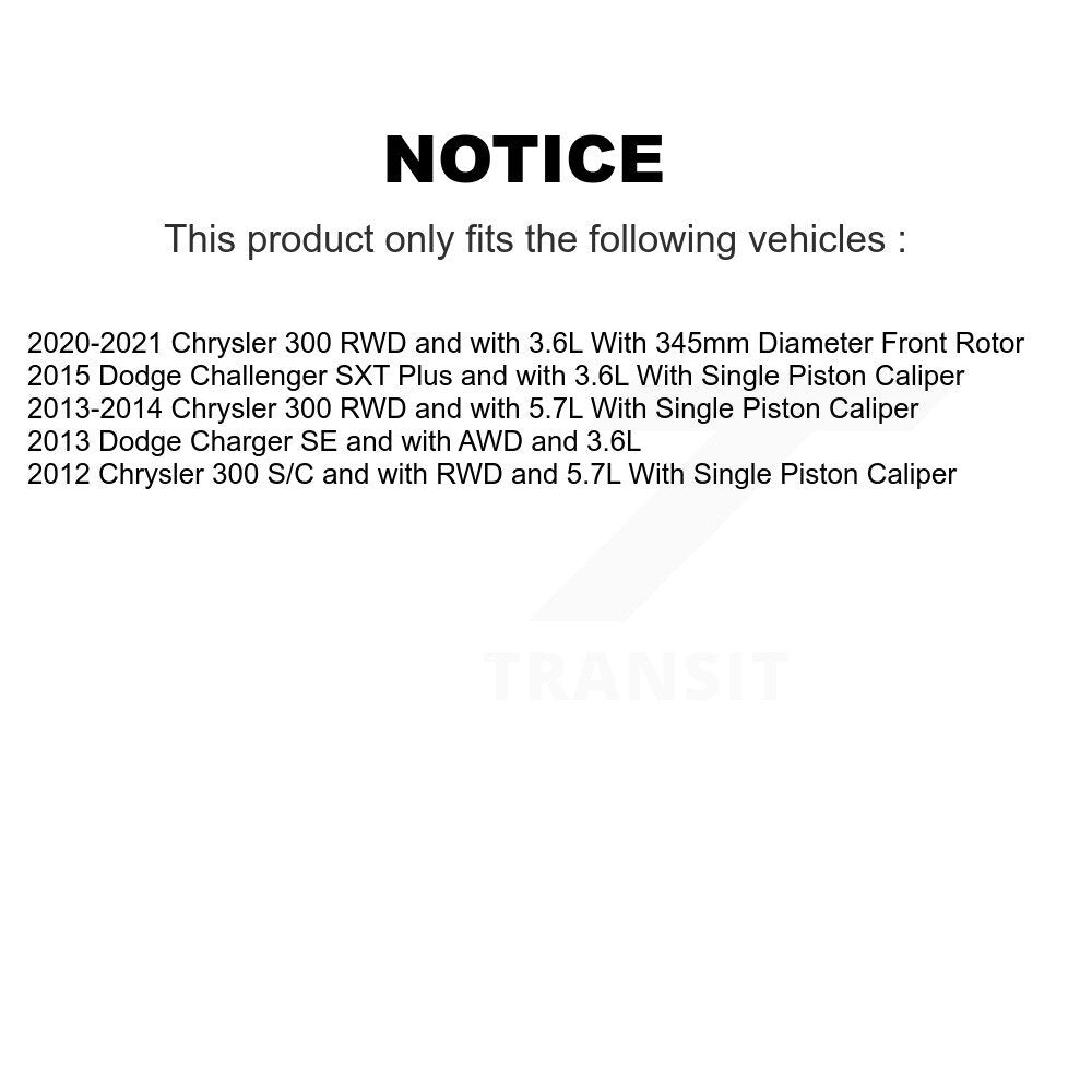 Front Disc Brake Caliper Rotor Ceramic Pad Kit For Chrysler 300 Dodge Charger Challenger KC8-100400T