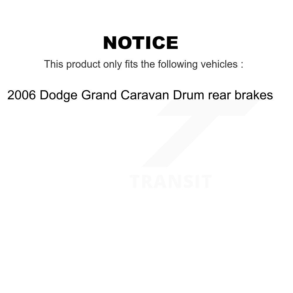Front Brake Caliper Rotors Ceramic Pad Kit For 2006 Dodge Grand Caravan Drum rear brakes KC8-100408T
